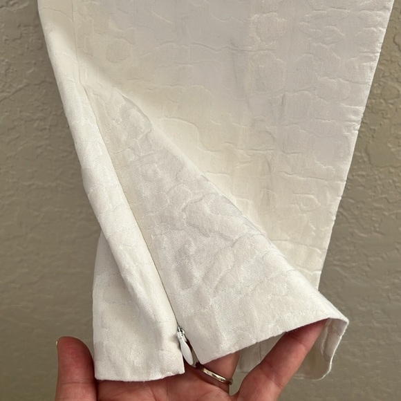 SoCa St. John Bright White Textured Straight
Leg Pants. - Picture 8 of 13